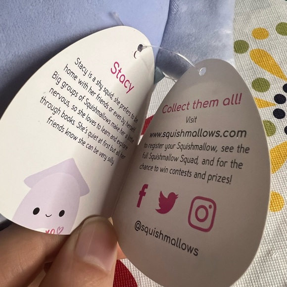 NWT Squishmallow Stacy the Squid XOXO Heart Valentine 2021 Plush Toy - Picture 6 of 7